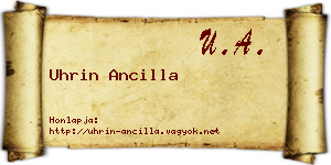 Uhrin Ancilla névjegykártya